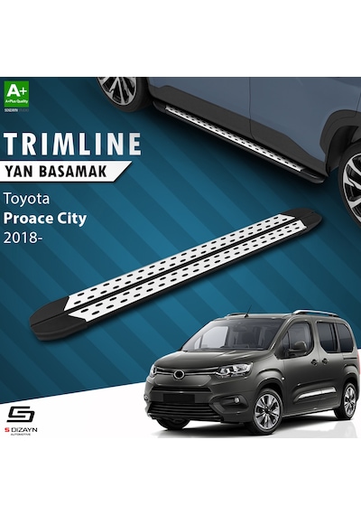 S-dizayn Toyota Proace City Kısa Şase Trimline Gri Yan Basamak 20