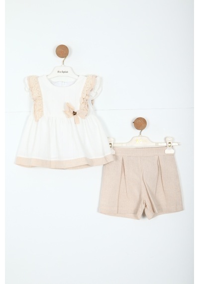 Xo Kids Kız Çocuk Etek Takım 1-5 Yaş 3519 Bej