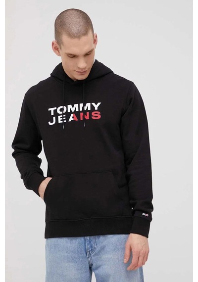 Tommy Hilfiger Kapüşonlu Erkek Sweat Siyah