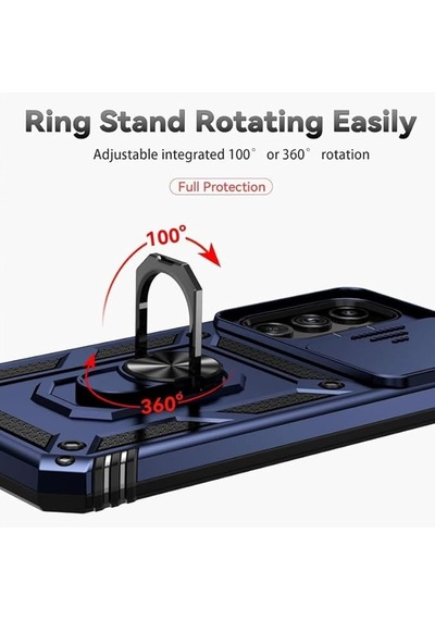 Honor 90 5g İle Uyumlu Kılıf Magnetik Standlı Kamera Korumalı Sürgülü Kapak