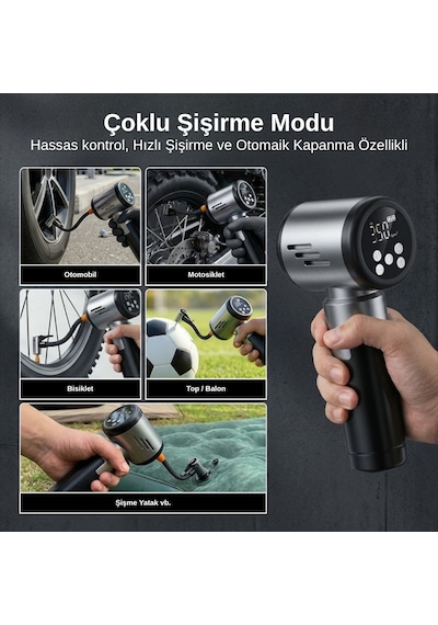 Laiser VT-130 17.000Pa 5 In 1 Pompa Özellikli Yedek Bataryalı Araç İçi süpürge