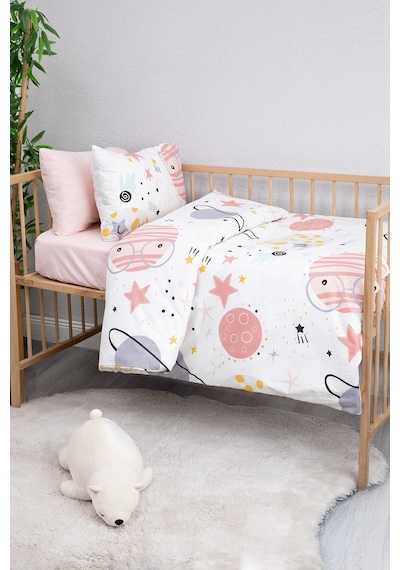 Astromini %100 Pamuk Bebek Nevresim Takımı - Pembe