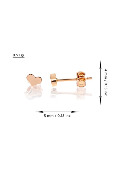 14 Ayar Altın Mini Kalp Küpe 15961324