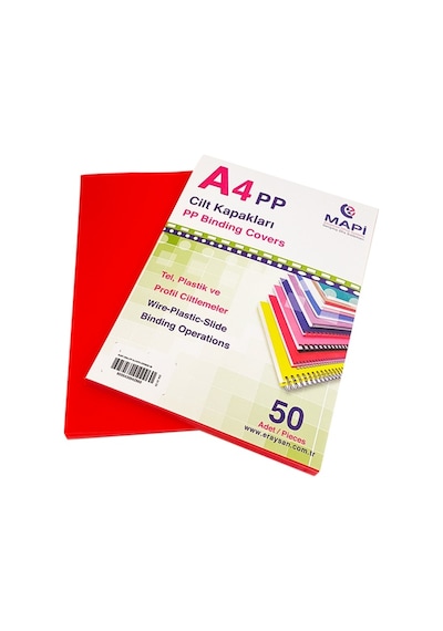 Mapi A4 Pp Opak Kapak Kum Desen 350 Mic. Kırmz 50 Li