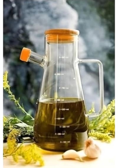 Borosilikat Cam 900 Ml. Yağdanlık Çok Renkli