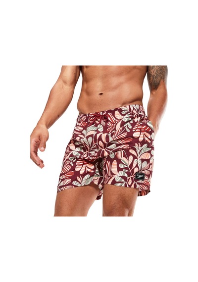 Speedo Print Leis Erkek Şort Mayo Bordo