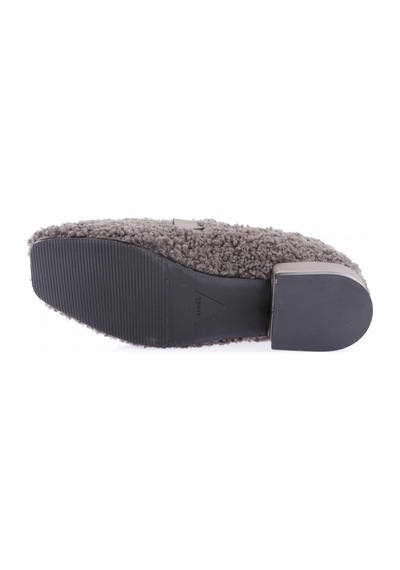 Dgn 5270-424 Metal Tokali Peluş Kadin Oxford Ayakkabi Gri Peluş