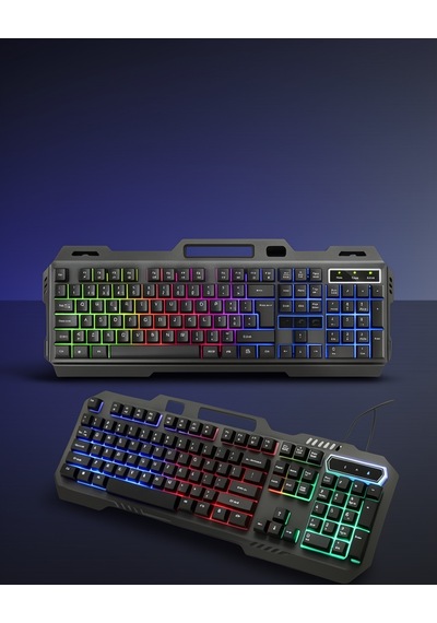 Kablolu Rgb Işıklı Klavye Ve Mouse Seti Q Dizilimli