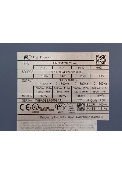 Fuji Frenic-ace Frn0139e2e-4e 55/75kw Sürücü 55/75kw 114/140a 3 Phease Driver