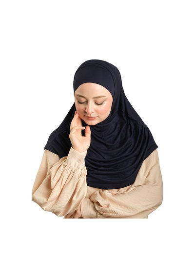 Hürrem Bone Lacivert Pratik Hazır Geçmeli Tesettür Eşarp Viskon Boneli Büyük Boy 1290bv 02 lacivert