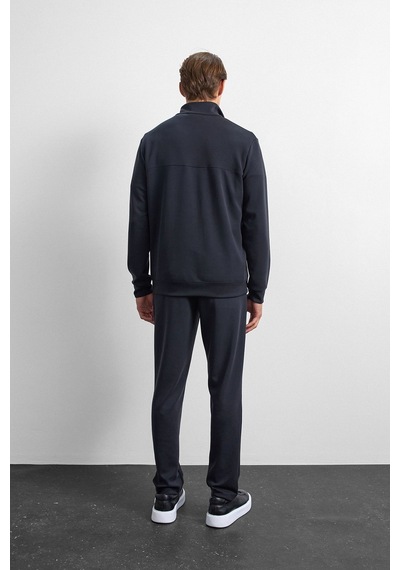Backandbond Siyah Regular Fit Yarım Fermuarlı Sweatshirt