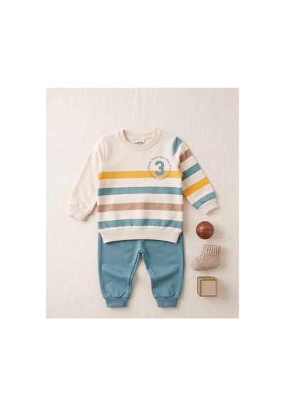 Deniva Kids Erkek Bebek & Çocuk Çizgili Sweatshirt Beli Lastikli Eşofman Altı Pamuklu 2'li Alt Üst Takım Yeşil Deniva Kids Erkek Bebek & Çocuk Çizgili Sweatshirt Beli Lastikli Eşofman Altı Pamuklu 2'li Alt Üst Takım Yeşil