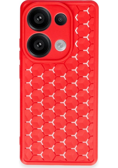 Xiaomi Redmi Note 13 Pro 4g Uyumlu Kılıf Petek Silikon Kapak - Kırmızı