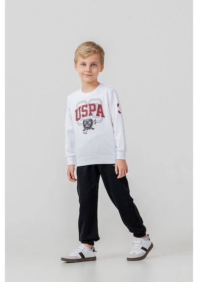 U.S. Polo Assn. Erkek Çocuk Baskılı Beyaz Uzun Kol Eşofman Takımı Us2646-c-v1 Us2646-c-v1