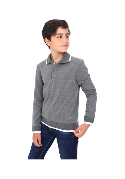 Toontoy Kids Toontoy Erkek Çocuk Regular Fit Polo Yaka Baskılı Sweatshirt - 2 İplik Antrasit Melanj Toontoy Kids Toontoy Erkek Çocuk Regular Fit Polo Yaka Baskılı Sweatshirt - 2 İplik Antrasit Melanj