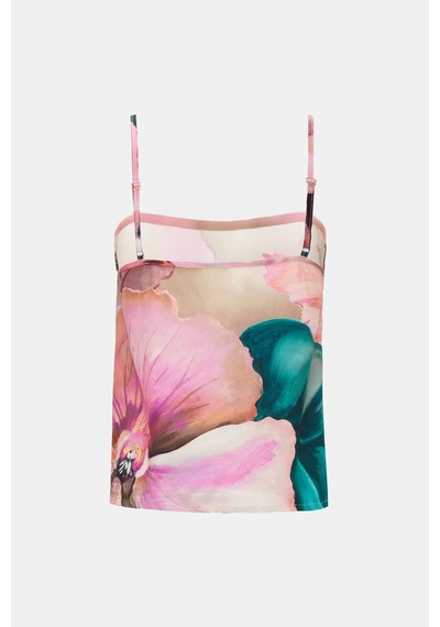 Amarelle Paradise Sklamen İnce Askılı, Şortlu Pijama Takım Desenli