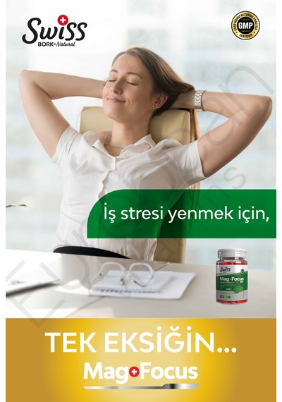 Swiss Bork Mag Focus 90 Kapsül Magnezyum L-treonato, Citicoline, Pqq, P5p Destekli Formül