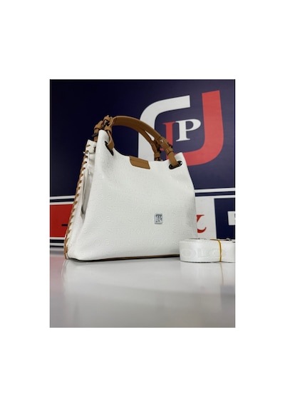 Just Polo Kadın Gofraj Desenli Mıknatıslı Çıtçıt Kapama El Ve Omuz Çantası Mh4031mh Beyaz Camel 97284472