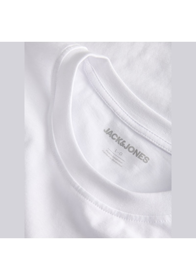 Jack & Jones Erkek Gögüs Baskili Bisiklet Yaka Tisört - Munk - 12298430 Beyaz