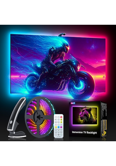 İdragon Tv Sync Rgbıc Ambilight Led Tv Arka Aydınlatma, 3.8 Metre, Mobil Uygulama Ve Kumanda Kontrollü, Müzik Senkronizasyonlu, 55-65 İnç Tv Uyumlu Dx23014 Çok Renkli