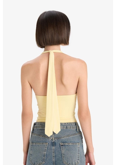 Defacto Slim Fit Dar Kesim Halter Yaka Atlet F7678ax25auyl252 SARI