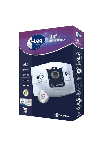 E210s S-bag Ultra Long Performance Elektrikli Süpürge Toz Torbası 5 Litre Kapasite, Yüksek Emiş Gücü, Çok Katmanlı Filtrasyon 3 Lü Paket