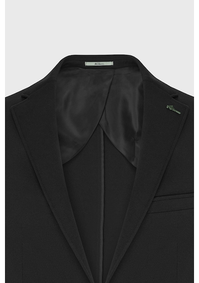 AC&Co / Altınyıldız Classics Erkek Slim Fit Dar Kesim Mono Yaka Casual Ceket Siyah