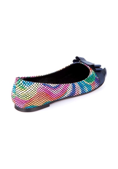 Fox Shoes Lacivert/renkli Kadın Babet 9726019507 Lacivert