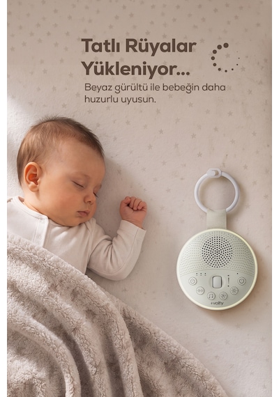 Beyaz Gürültü Makinesi 21 Farklı Ses Rahatlatıcı Radyasyon İçermeyen Uyku Arkadaşı Şarjlı Işıklı