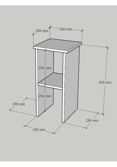 Karnaval Modern Raflı Komodin Yatak Odası Başucu Sehpası Yan Sehpa Km-003 Gri