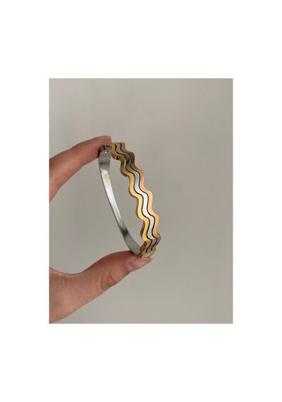 Çelik Rose Gold Zigzag Glorya Kelepçe -kararma Yapmaz Altın 20 Cm Paslanmaz Çelik Pembe