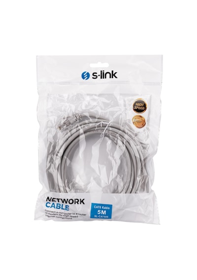 S-lınk Sl-cat605, Cat6, Patch, 5mt, Kablo Gri Tek Renk
