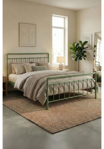 Unimet Odin Metal Karyola - Konik Geçme Konfor Destekli Latalı - 140x190/140x200/160x200/180x200 Yeşil Unimet Odin Metal Karyola - Konik Geçme Konfor Destekli Latalı - 140x190/140x200/160x200/180x200 Yeşil