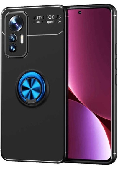Xiaomi Mi 12 Lite Kılıf Zore Ravel Silikon Kapak Siyah-Mavi