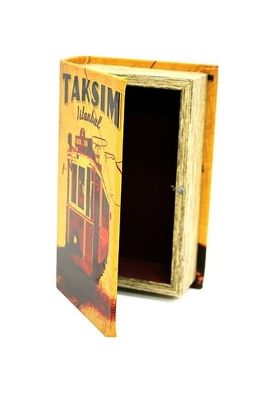 Kutu Kitap Taksim Ahşap Suni Deri Kaplı Dekoratif Hediyelik