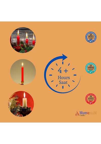 6 Lı Kahve Rengi Bakkal Mum Kahverengi