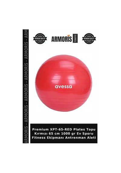 Premium Xpt-65-red Plates Topu Kırmızı 65 Cm 1000 Gr Ev Sporu Fitness Ekipmanı Antrenman Aleti