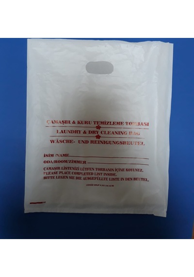 Otel Kirli Çamaşır Poşeti Laundry Bag Pe Beyaz