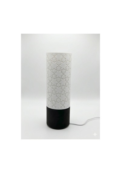 3d Tasarım Modern Gece Lambası 30 Cm Büyük Boy Geometrik Masa Lambası Siyah