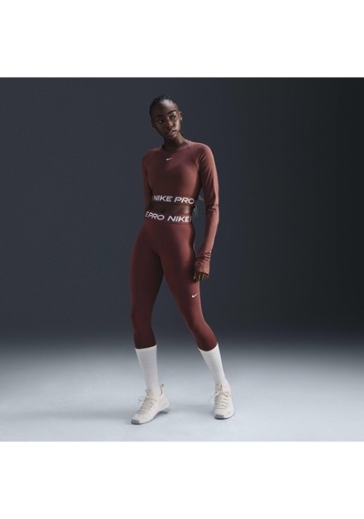 Nike Pro Dri-fıt 365 Crop Ls Kadın Sweatshirt-sportxoutlet Kahverengi