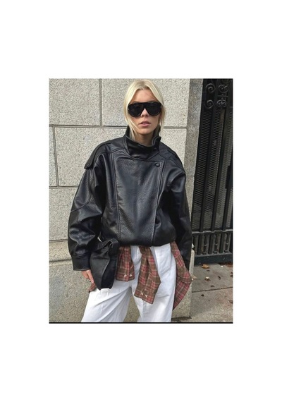 August Viral Oversize Kadın Deri Ceket Yüksek Yaka Siyah Urban Style Kadın Deri Ceket Siyah&black Siyah&Black August Viral Oversize Kadın Deri Ceket Yüksek Yaka Siyah Urban Style Kadın Deri Ceket Siyah&black Siyah&Black