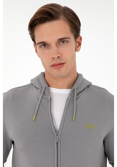 U.S. Polo Assn. Erkek Gri Şardonlu Örme Hırka 50293146-VR024