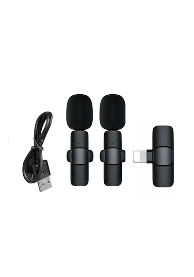 K9 Yaka Mikrofonu Çift Wireless-kablosuz Hd Ergonomik Tak Çalıştır Lightning