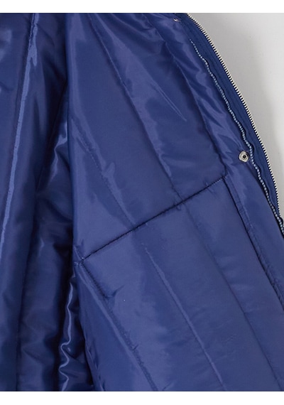 Lcw Modest Mavi Dik Yaka Oversize Kadın Şişme Mont