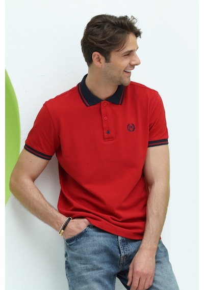Erkek Regular Kalıp Polo Yaka T-shirt Kırmızı