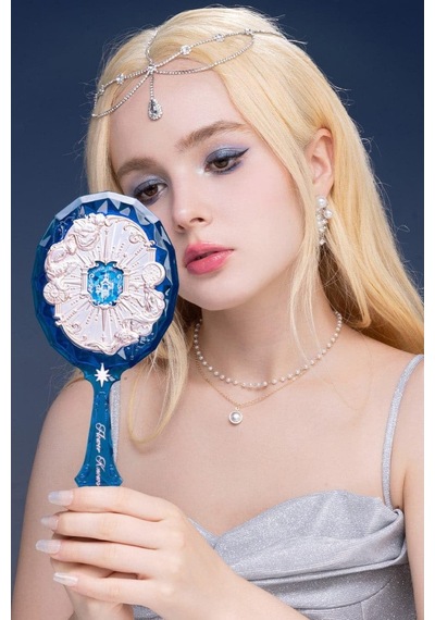 Flower Knows Moonlight Mermaid El Aynası Lüks El Işçiliği El Aynaları Blue 1