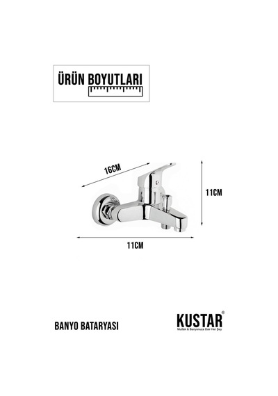 Kustar Mix 3'lü Duş + Mutfak +  Lavabo + Banyo Batarya Seti Krom