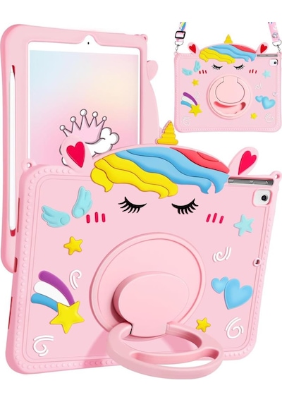 Samsung Galaxy Uyumlu Tab A7 10.4 T500 T505 T507 Kılıf Cute Dolls Standlı Eğlenceli 3d Karekterli Çocuk Kılıfı Kılıf