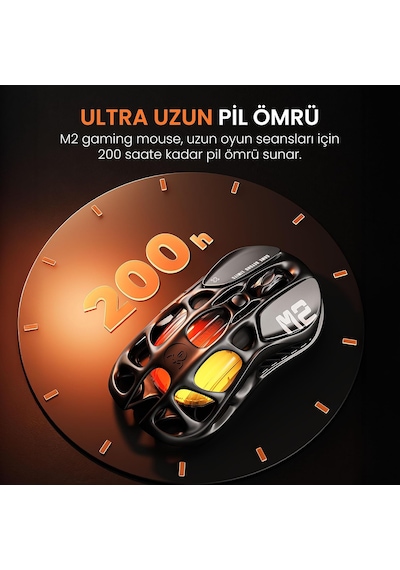 Mercury M2 Oyun Faresi - 26.000 Dpı Optik Sensörlü Mmo Bilgisayar Oyun Faresi - 78g Hafif İçi Boş Tasarım - 5 Programlanabilir Düğme - 5 Rgb Modu - Gizli Siyah