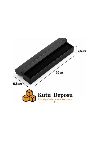 6,5x20x2,5 Cm Tam Kapaklı Kolye Ve Tesbih Kutusu - Siyah Demonte 50 Adet